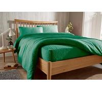 Olivia Rocco Teddy Fleece Extra Deep Fitted Sheet Cosy Warm Fluffy Fitted Bed Sheets (Emerald Green, King)