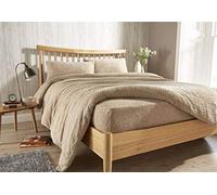 Olivia Rocco Teddy Fleece Extra Deep Fitted Sheet Cosy Warm Fluffy Fitted Bed Sheets, Single Taupe