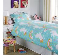 Olivia Rocco Unicorn Duvet Cover Set With Pillowcases, Duckegg, Double