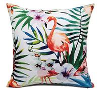 Olivia Rocco Waterproof Cushion Covers 43 x 43 cm Reversible Breathable Decorative Cover for Indoor & Outdoor Use Patio Garden Sofa Bed Chair, Flamingo