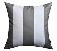 Olivia Rocco Waterproof Cushion Covers 43 x 43 cm Reversible Breathable Decorative Pillow Cover for Indoor & Outdoor Use Patio Garden Sofa Bed Chair, Grey Stripes