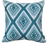 Olivia Rocco Waterproof Cushions Outdoor Indoor Hollowfibre Filled & Breathable Decorative Cushion 43 x 43 cm for Patio Garden Bench Sofa Furniture Living Room Bed Chair Scatter, (Meze Teal)