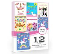 Olivia Samuel 12 x Girls Birthday Cards Pack & Envelopes Great value pack of girls birthday cards on 300gsm card. 6 Designs ideal for Children. Made in the UK