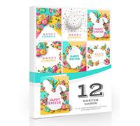 Olivia Samuel 12 x Happy Easter Cards with Envelopes from Blank inside for own special greeting.