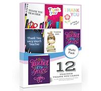 Olivia Samuel 12 x Teacher Thank You Cards from Multipack of mixed designs with white envelopes