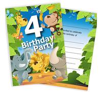 Olivia Samuel 20 x 4th Birthday Party Jungle Themed Animal Invitations from Ready to Write with Envelopes