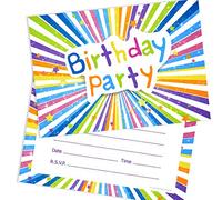 Olivia Samuel 20 x Colourful Childrens Birthday Invitations from A6 Postcard Size with envelopes