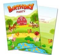 Olivia Samuel 20 x Farm Birthday Party Invitations from Farmyard animals design.