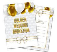 Olivia Samuel 20 x Golden Anniversary Party Invites from A6 Double Sided Cards with Envelopes