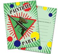 Olivia Samuel 20 x Paintball Party Invitations - Birthday Invites from A6 Postcard Size with envelopes