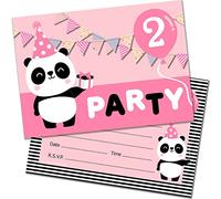 Olivia Samuel 20 x Panda 2nd Birthday Party Invitations from A6 Double Sided Cards with Envelopes (Age 2)