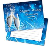 Olivia Samuel 20 x Sapphire Wedding Anniversary Invitations - Ready to Write with Envelopes - Champagne 45th Anniversary - Designed and Printed in the UK