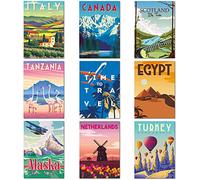 Olivia Samuel 9 x Vintage Travel Posters from A4 Size on thick 350gsm card. Set 2 ** UNFRAMED **