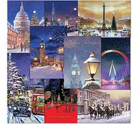 Olivia Samuel Pack of 10 Premium London Christmas Cards from A5 Standard Size with Peel and Seal Envelopes