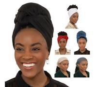 Olivia Sylx African Head Wraps for Black Women - Jersey Scarfs Headwrap Woman Hair Scarf - Soft & Stretchy Ladies Turban Hairtie Scarves Multipack - Set of 6