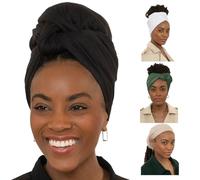 Olivia Sylx head wrap-4pack, Black, Tan, Olive Green, White, One Size