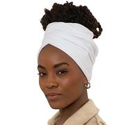Olivia Sylx Head Wraps for Black Women - African Hair Wrap & Hair Scarf - Jersey Hair Turbans for Women - Soft & Breathable Headwrap, White, OSFM