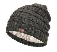 Olivia Sylx Satin Lined Slouchy Beanie for Women - Satin & Silk Lined Winter Hats, Army Green, One Size