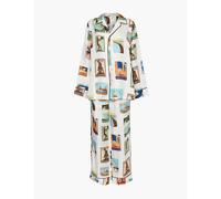 Olivia Von Halle Womens Cadmius Yves Graphic-print Silk-twill Pyjama Set L