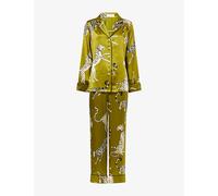 Olivia Von Halle Womens Olivia Von Halle Lila Chanson Leopard-Print Silk Pyjama Set Chanson L