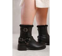 'Olivia' Wide Fit Ankle Boot With Buckle Detailing Where's That From Black 5E
