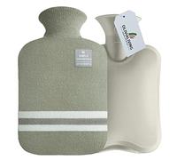 OliviaLiving Hot Water Bag Hot Water Bottle 2 Liter Heat Up and Refreezable Hot Cold Pack with Classic Striped Cover for Pain Relief Hot Cold Therapy