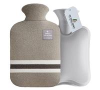OliviaLiving Hot Water Bag Hot Water Bottle 2 Liter Heat Up and Refreezable Hot Cold Pack with Classic Striped Cover for Pain Relief Hot Cold Therapy