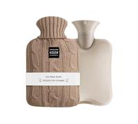 OliviaLiving Hot Water Bag Hot Water Bottle 2 Liters Heat Up and Refreezable Hot Cold Pack with Knit Cover for Pain Relief Hot Cold Therapy (Coffee)