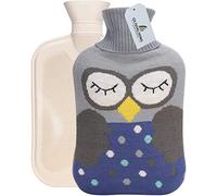 OliviaLiving Hot Water Bag Hot Water Bottle 2000ML Heat Up and Refreezable Hot Cold Pack with Knit Cover, Cartoon Owl