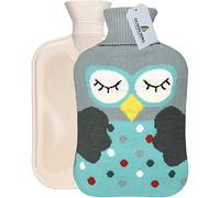 OliviaLiving Hot Water Bag Hot Water Bottle 2000ML Heat Up and Refreezable Hot Cold Pack with Knit Cover, Cartoon Owl