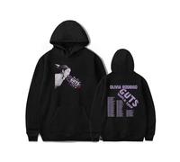 OliviaRodrigo Merch Hoodie 3D Printed Casual Long Sleeved Pullover Top,Black-XS