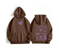 OliviaRodrigo Merch Hoodie Casual Sweatshirt Unisex Print Graphic Tracksuit,Brown-S