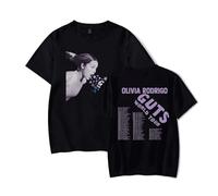 OliviaRodrigo T-Shirt Street Short Sleeves Casual Top For Men Women,Black-3XL