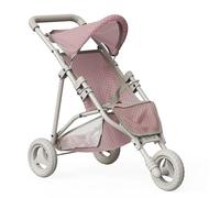 Baby Pushchair Pram 16-18" Dolls Foldable and Adjustable 3 Wheels Pink by