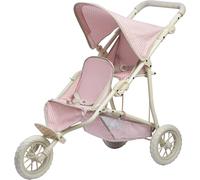 Olivia's Little World Double Jogging-Style Pram for Baby Dolls with Tandem Seat