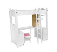 White Doll Bunk Bed with Desk Olivia's World 18" Wooden Furniture Toy