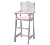 Olivia's Little World Little Princess Grey Polka Dot Wooden Baby Doll High Chair Doll Furniture Baby Doll Accessories TD-0098AG