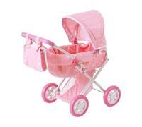 Olivia's Little World Twinkle Stars Deluxe Baby Doll Stroller Pram Pink | Fully functions as a stroller and also hand baby carrier