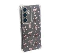 OLIVIA'S PHONES Cases For Samsung Galaxy S23 Clear Baby Pink Bows Love Hearts Pattern Gel Tough Protective Smartphone Case Cover
