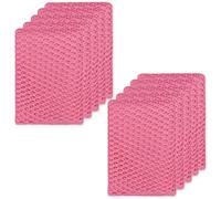 OliviaTree 10PCS Basic Dish wash net, Dish Washing Sponges, Scrubbers, Wash Cloths, Rags, Brush,Scrubbing Spong (pink10)