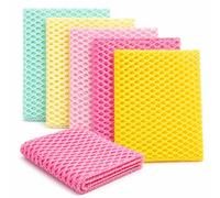 OliviaTree 5PCS Innovative Dish Washing Net Cloths,Scourer,100% Odor Free,Quick Dry,No More Sponges with Mildew Smell,Perfect Scrubber for Washing Dishes 11" by 11"