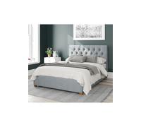 Olivier Upholstered Ottoman Storage Bed, Malham Weave Fabric Aspire Light Blue Single