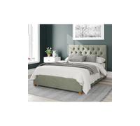 Olivier Upholstered Ottoman Storage Bed, Plush Velvet Fabric Aspire Duck Egg Blue Double