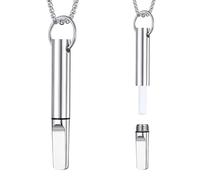 Olivvia Breathing Necklace with Resistance, Anxiety Relief & Stress Reduction Breathing Necklace for Meditation, Mindful Breathing Exercise, Silver Calm Breathlace Pendant Gift for Men & Women