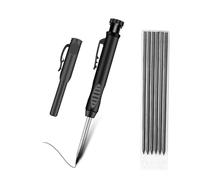 Olivvia Deep Hole Mechanical Carpenter Pencils, Tracer Pencil with Cap & 6 Refills, Solid Joiners Builders Marker, Long Nose Marking Tool for Woodworking, Construction & Architects
