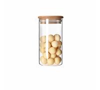 OLiWia High Borosilicate Glass Sealing Jars Kitchen Sealed Storage Jars Tea Canisters Wooden Lid Glass Storage Jars
