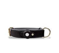 Olixar Dog Collar for Apple AirTag, Genuine Leather Dog Collar Featuring an AirTag Holder Built In - Adjustable - for Small Sized Breeds - Black