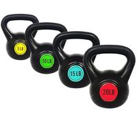 OLIXIS 50LBS 4-Piece Kettlebell Set with Wide Grip - Perfect for Home Gym Strength Training & Workouts
