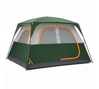 OLIXIS Camping Tent for 6 People, 206 cm High, Waterproof, Windproof, Double Layer, Large Mesh Windows and Carry Bag, Quick Installation for Family Outdoors, Backpacking, Hiking, Green