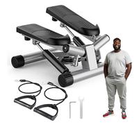 OLIXIS Mini Stepper with Resistance Bands, Twist Stair Steppers for Exercise at Home, Portable Full Body Workout Stepper Machine Adjustable Foot Stepper for Fitness